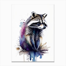 Baby Raccoon Watercolour Canvas Print