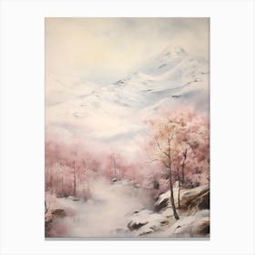 Dreamy Winter Painting Pyrnes National Park France 2 Canvas Print