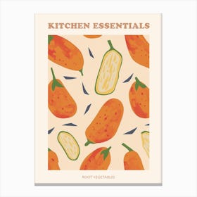 Root Vegetables Pattern Poster 2 Canvas Print