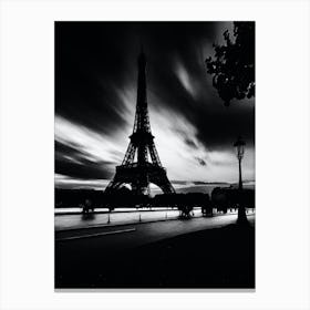 Black And White Eiffel Tower 2 Canvas Print