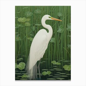 Ohara Koson Inspired Bird Painting Egret 4 Canvas Print