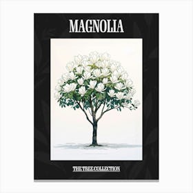 Magnolia Tree Pixel Illustration 2 Poster Canvas Print