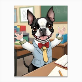 Boston Terrier-Reimagined 102 Canvas Print