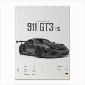 Porsche 911 Gt3 Rs 2022 Car Canvas Print