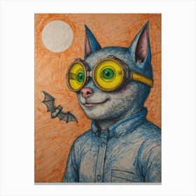 Cat With Goggles 1 Canvas Print