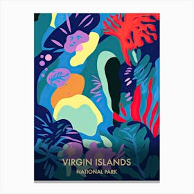 Virgin Islands National Park Travel Poster Matisse Style 2 Canvas Print