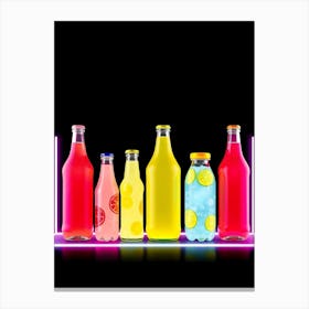 Neon Drink Bottles Canvas Print