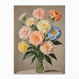 Chrysanthemums In Pastel Canvas Print