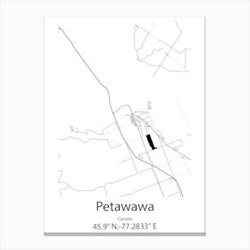 Petawawa,Canada Minimalist Map Canvas Print