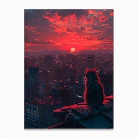 Sunset Cat Canvas Print