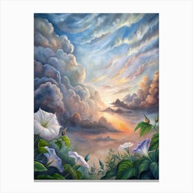 A Dramatic View Of Morning Glory Clouds Rolling Ac Canvas Print