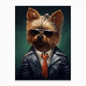 Gangster Dog Yorkshire Terrier Canvas Print