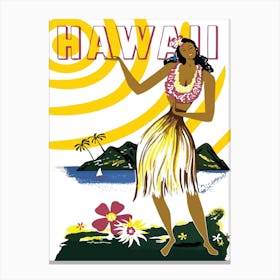 Hawaii, Big Hula Girl Canvas Print