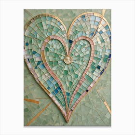 Blue Mosaic Heart Canvas Print