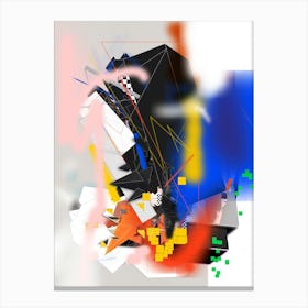 Abstract Mobile Black Yellow Red Green Canvas Print