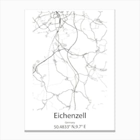 Eichenzell,Germany Minimalist Map Canvas Print