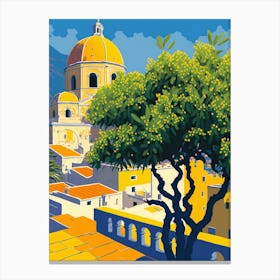 Amalfi Lemons Italy Travel Poster Vintage Canvas Print
