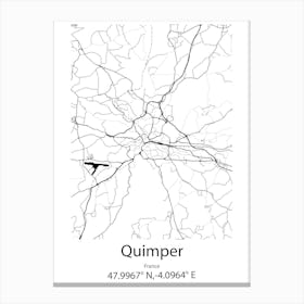 Quimper,France Minimalist Map Canvas Print