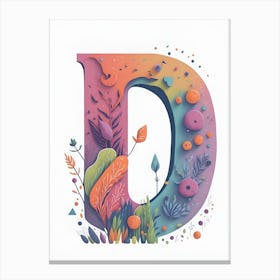 Colorful Letter D Illustration 17 Canvas Print