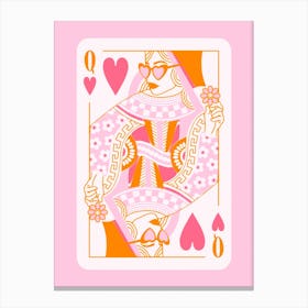 Queen Of Hearts With Daisy 1 Canvas Print