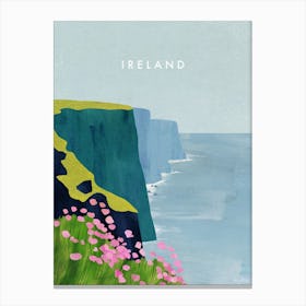 Ireland Vintage Travel Poster, Cliffs of Moher Minimalist Canvas Print