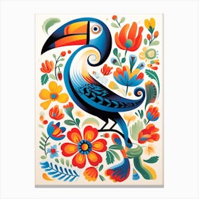 Scandinavian Bird Illustration Toucan 1 Canvas Print