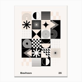 Geometric Bauhaus Poster B&W 26 Canvas Print