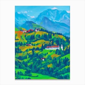 Berchtesgaden National Park Germany Blue Oil Painting 2  Canvas Print