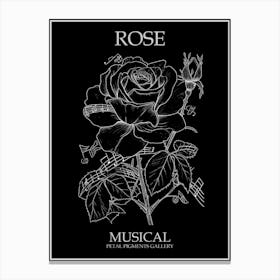 Rose Musical Line Drawing 3 Poster Inverted Canvas Print