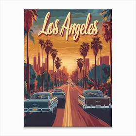 Aihrgdesign A Mid Century Modern Travel Poster For Los Angeles 1 Canvas Print