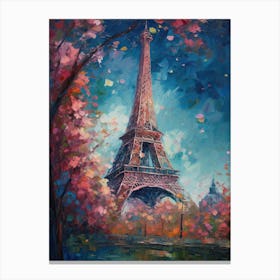 Eiffel Tower Paris France Monet Style 6 Canvas Print