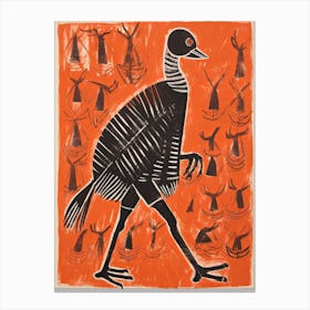 Turkey, Woodblock Animal  Drawing 3 Canvas Print