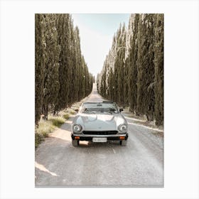 Fiat Spider on Cypress Road at Tuscany Canvas Print