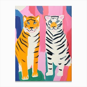 Colourful Kids Animal Art Siberian Tiger 3 Canvas Print