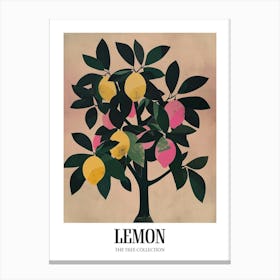 Lemon Tree Colourful Illustration 3 Poster Canvas Print