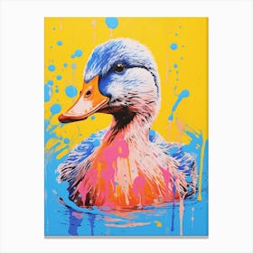 Duckling Colour Splash 4 Canvas Print