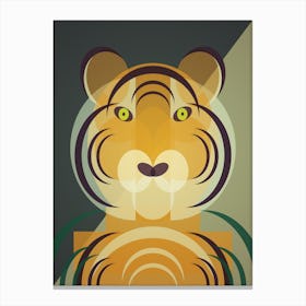 Mid Century Geometric Tiger Canvas Print