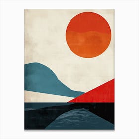 Sunset In The Mountains, Scandinavian Minimalism Canvas Print