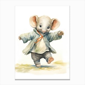 Elephant Painting Practicing Tai Chi Watercolour 2 Canvas Print