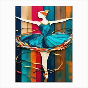 Swirls of Ribbons Ballerina Style Canvas Print
