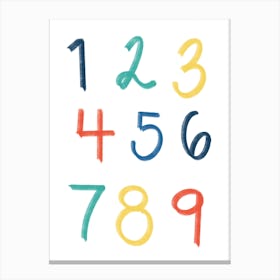 Red Numbers Canvas Print