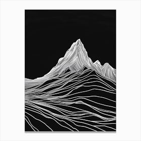 Geal Charn Alder Mountain Line Drawing 2 Canvas Print