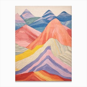 Mount Blackburn United States Colourful Mountain Illustration Canvas Print