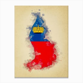 Liechtenstein Flag Vintage Canvas Print