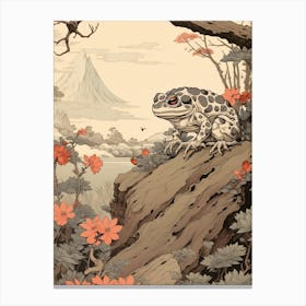 Resting Frog Japanese Style 12 Canvas Print