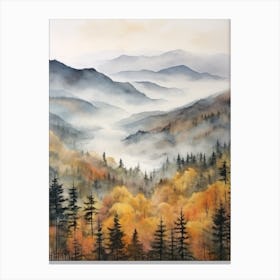 Autumn Forest Landscape The Trossachs Scotland 1 Canvas Print