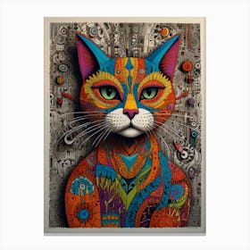 Psychedelic Cat 4 Canvas Print