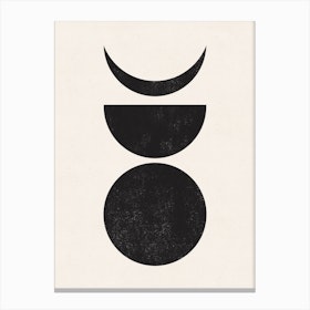 Moon Phase Abstract Block Print 2 Canvas Print