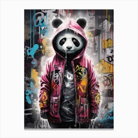 Panda Art In Street Art Style 2 Canvas Print