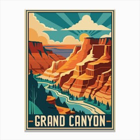 Grand Canyon National Park Vintage Canvas Print